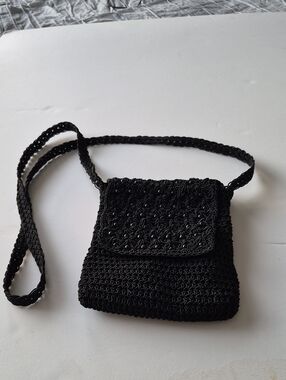 Black Woven Crossbody Bag - Brand Unspecified